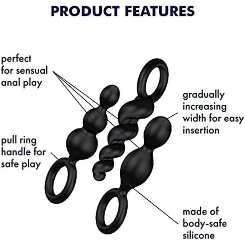 Satisfyer Booty Call Set Of 3 Black Anal Plugs - Image 3