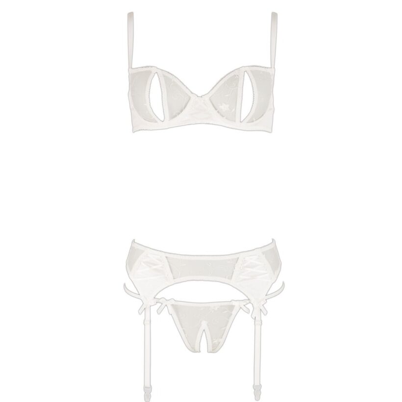 Cottelli Delicate Bra Set White - Image 3