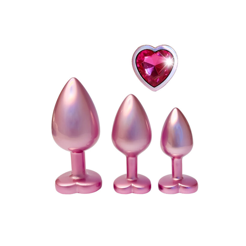 Gleaming Love Pearl Pink Butt Plug Set - Image 2