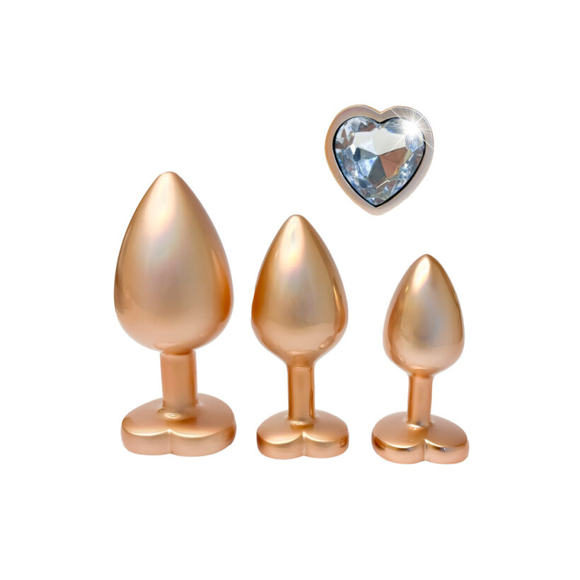 Gleaming Love Pearl Gold Butt Plug Set - Image 2