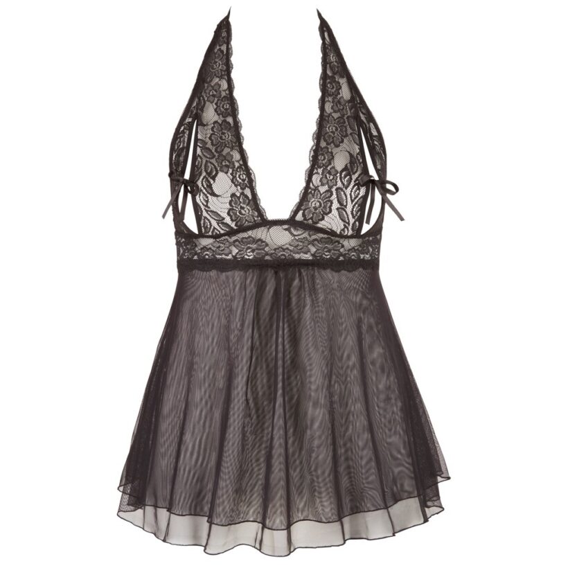Cottelli Plus Size Halter Neck Babydoll Black - Image 3