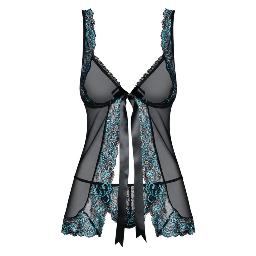 Obsessive Open Front Babydoll And String Black - Image 2