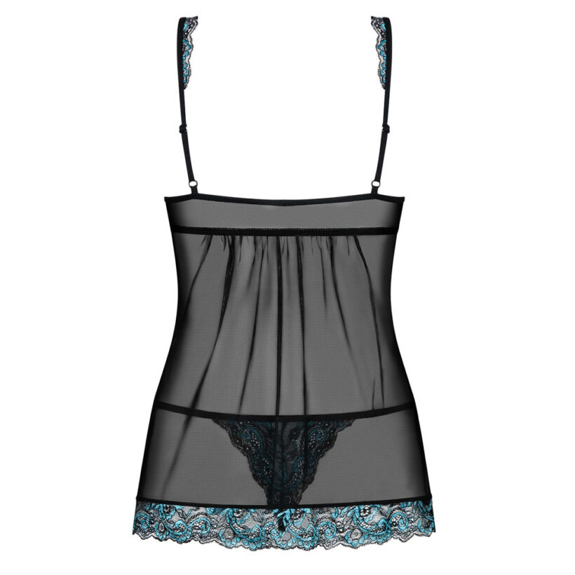 Obsessive Open Front Babydoll And String Black - Image 3