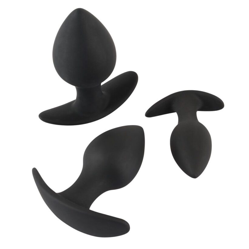 Black Velvet Silicone Three Piece Anal Training Set - Image 2