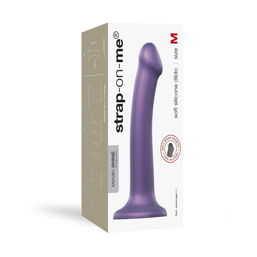 Strap On Me Mono Density Metalic Shine Dildo Medium Purple - Image 3