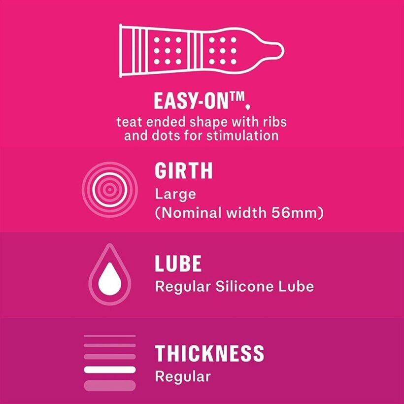 Durex Pleasure Me Ribbed And Dotted Condoms 12 Pack - Image 4