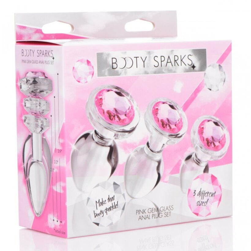 XR Pink Gem Glass Anal Plug Set - Image 4