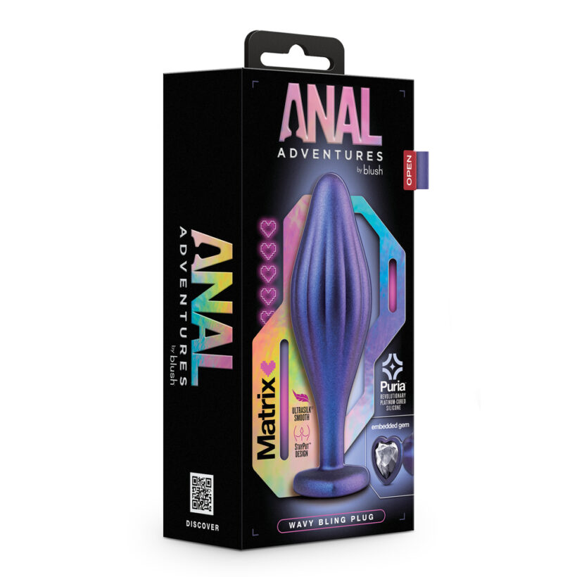 Anal Adventures Matrix Wavy Bling Butt Plug - Image 4