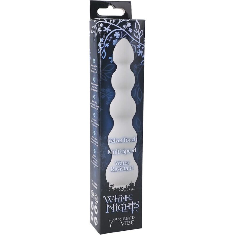 White Nights 7 Inch Ribbed Anal Vibrator - Image 2