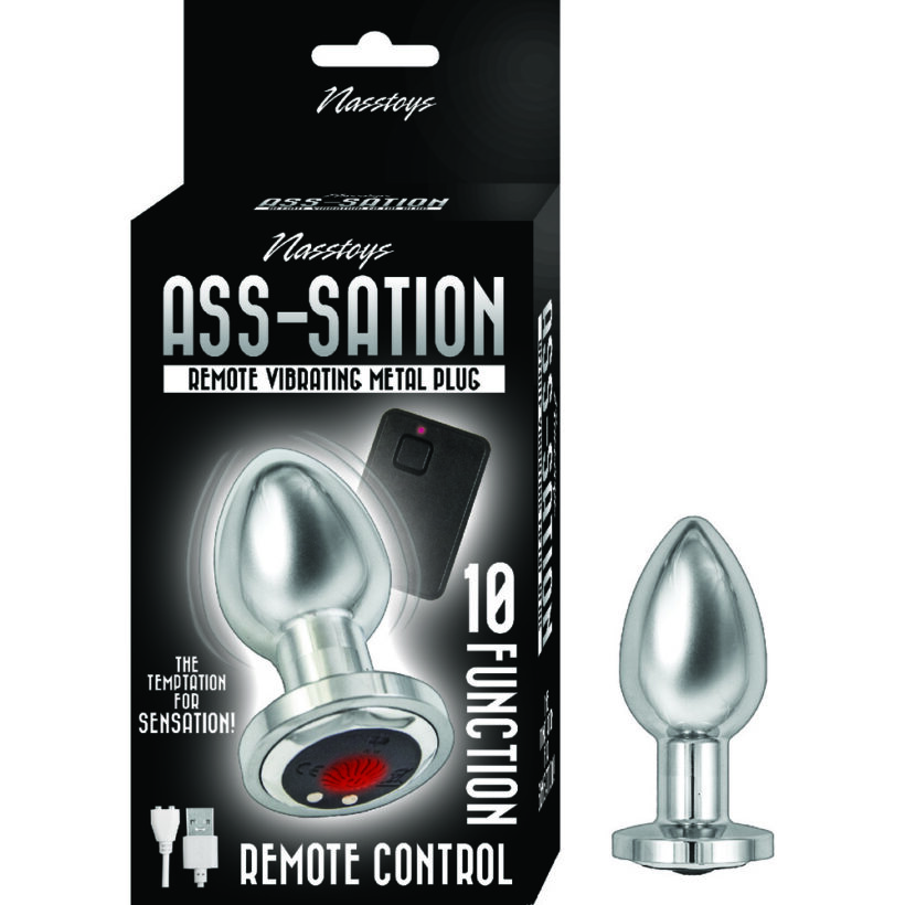 Ass Sation Remote Vibrating Butt Plug Silver - Image 4