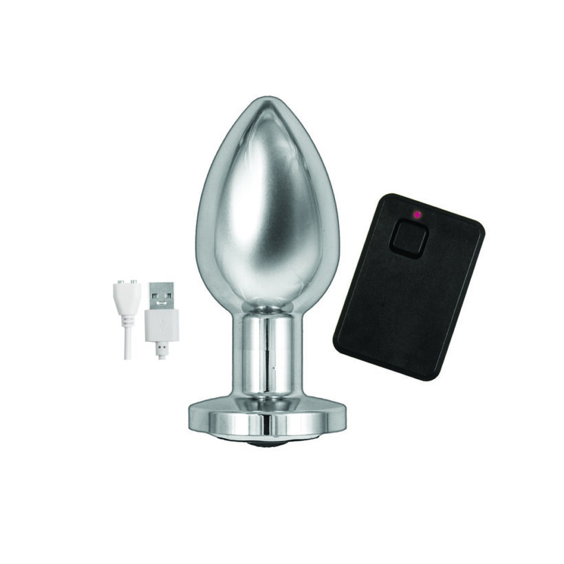 Ass Sation Remote Vibrating Butt Plug Silver - Image 3