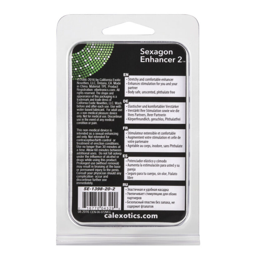 Sexagon Enhancer 2 Clear Cock Ring - Image 4