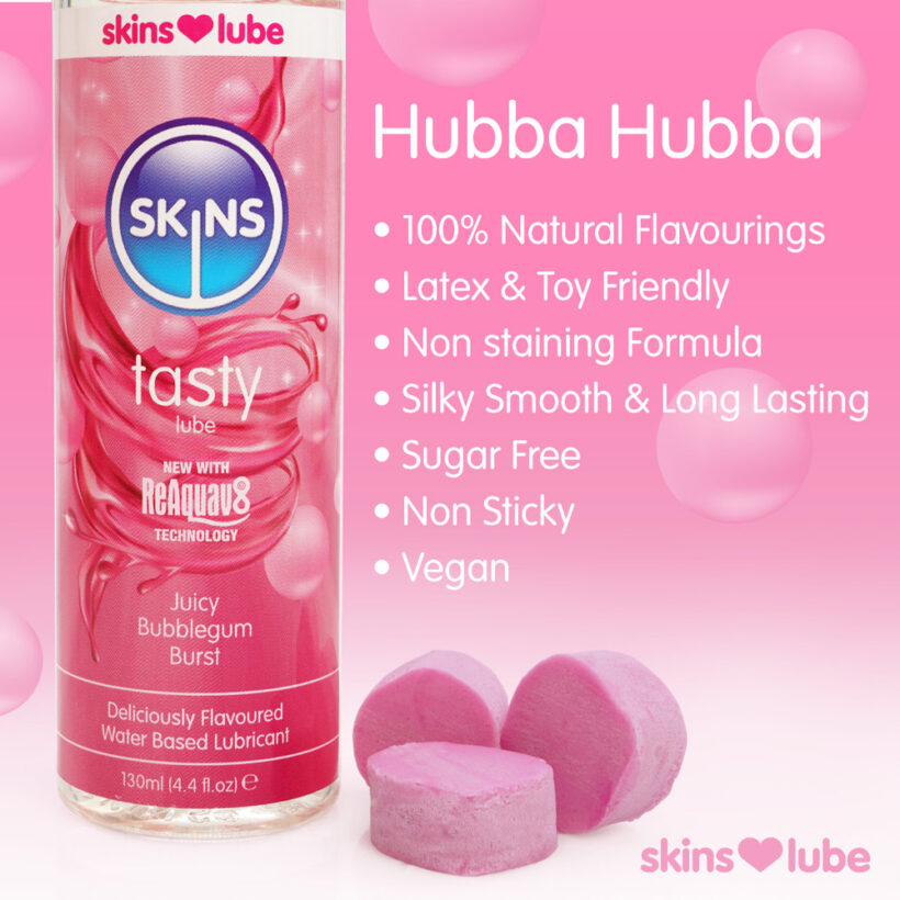 Skins Juicy Bubblegum Blast Waterbased Lubricant 130ml - Image 3