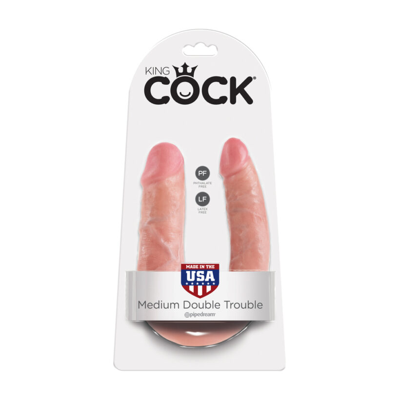 King Cock Medium Double Trouble Flesh Dildo - Image 4