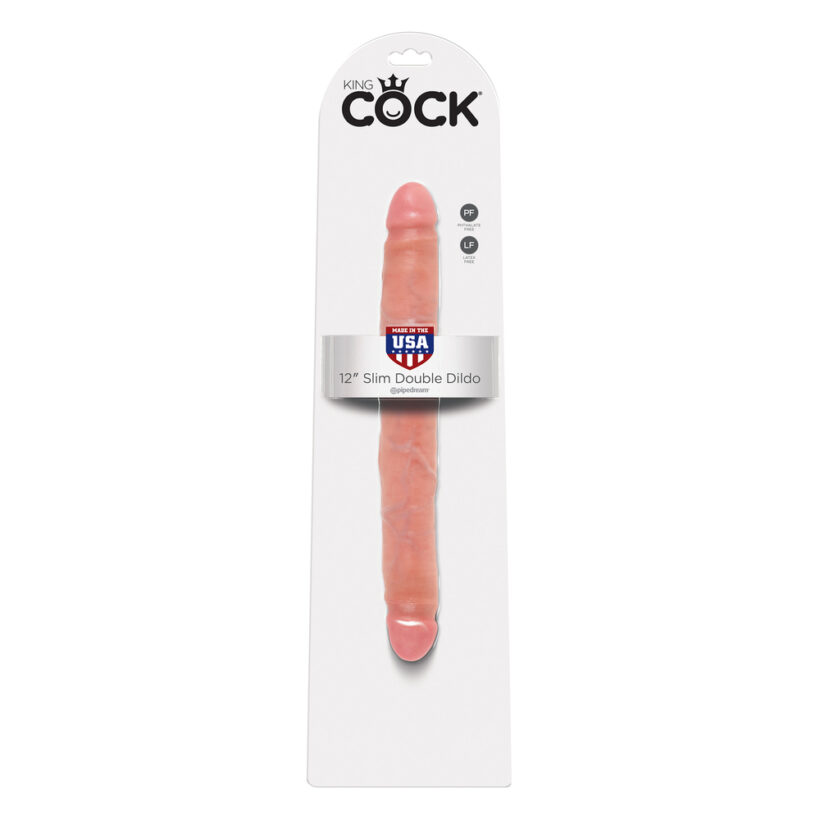 King Cock 12 Inch Slim Double Dildo Flesh - Image 4