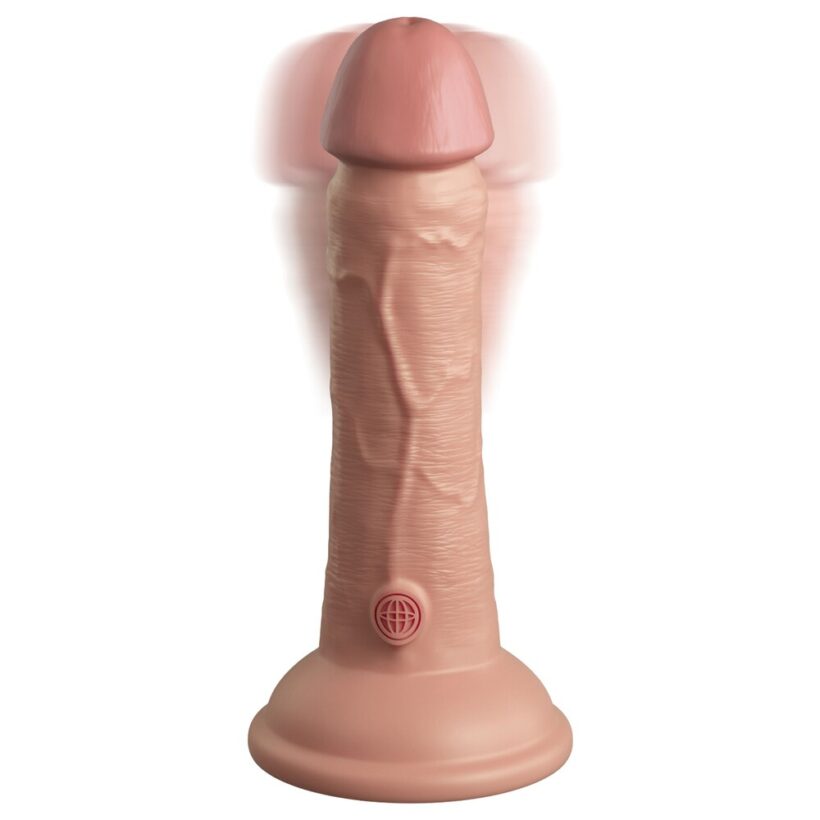 King Cock Elite 6 Inch Dual Density Vibrating Cock Flesh Pink - Image 2