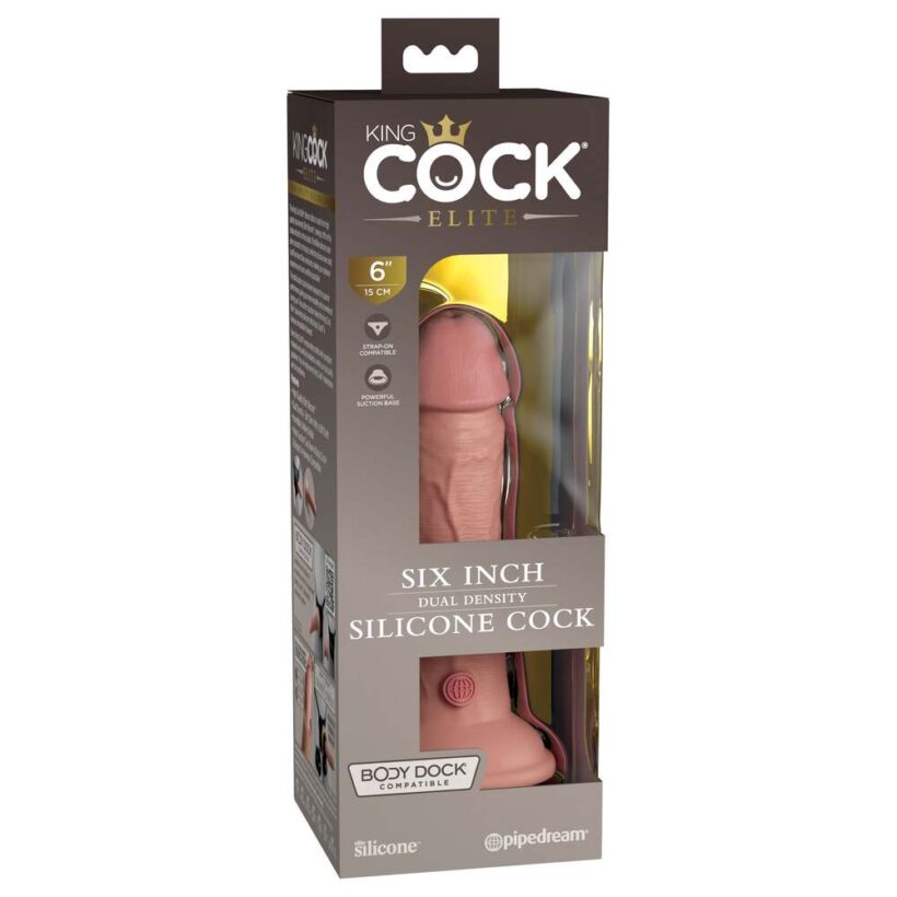 King Cock Elite 6 Inch Dual Density Dildo Caramel - Image 4