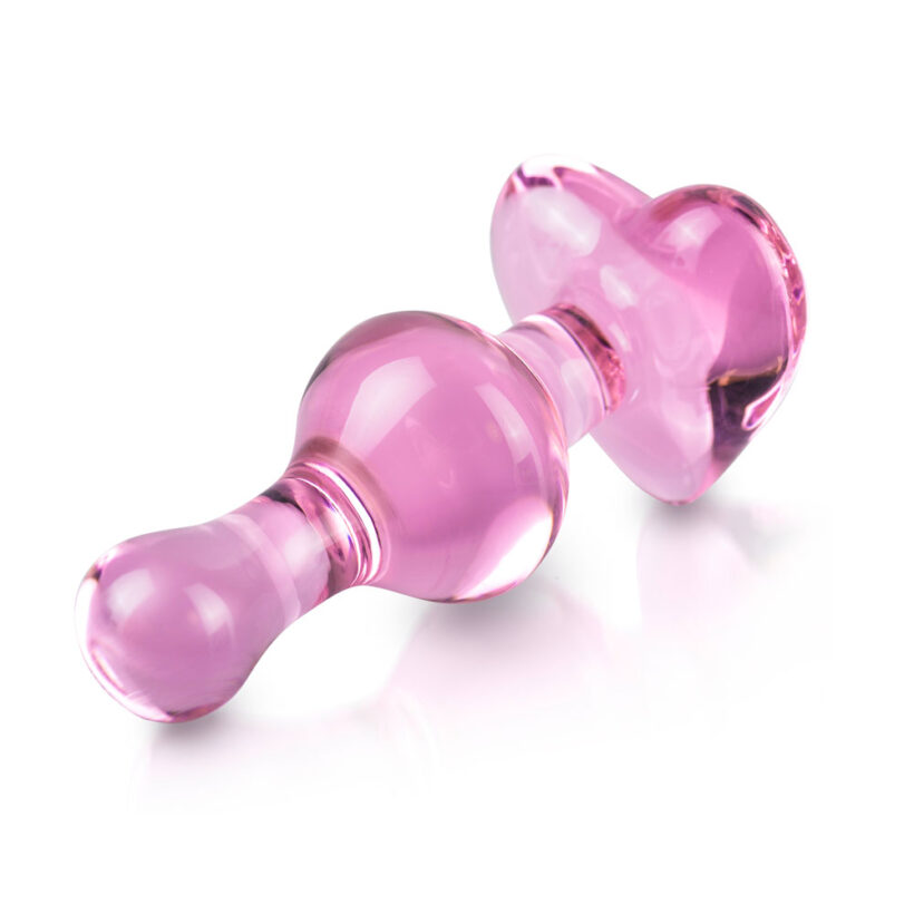 Icicles No.75 Pink Heart Glass Butt Plug - Image 2