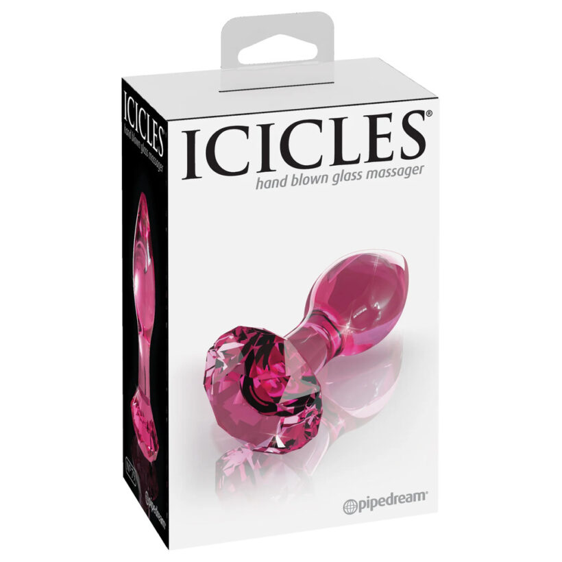 Icicles No.79 Pink Crystal Glass Butt Plug - Image 4