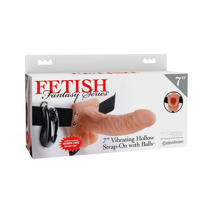 Fetish Fantasy Series 7 Inch Vibrating Hollow Strap On Flesh - Image 4