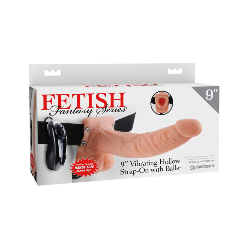 Fetish Fantasy Series 9 Inch Vibrating Hollow Strap On Flesh - Image 4