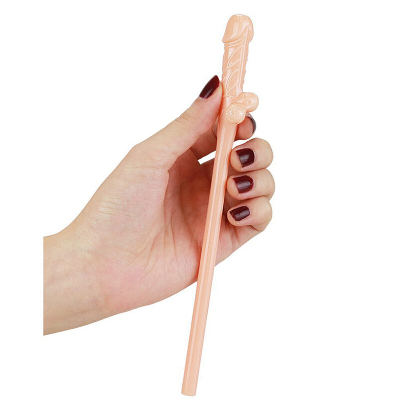 Lovetoy Pack Of 9 Willy Straws Flesh Pink - Image 3