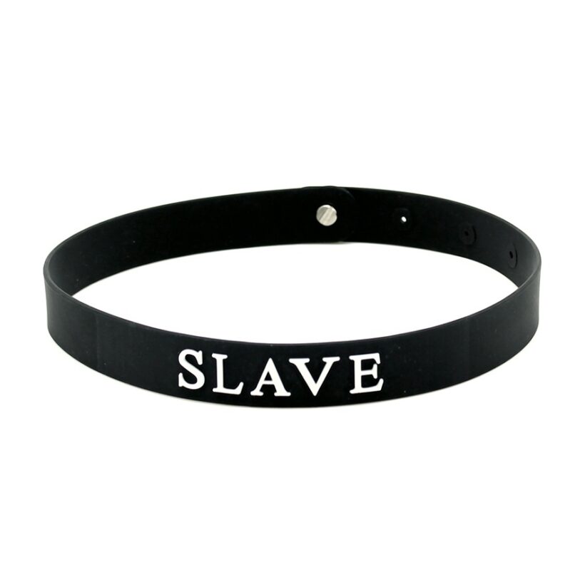 Black Silicone Slave Collar - Image 2