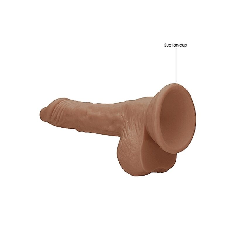 RealRock 7 Inch Dong With Testicles Flesh Tan - Image 3